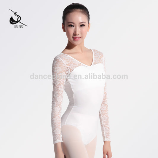 Floral Lace Long Sleeve Leotard