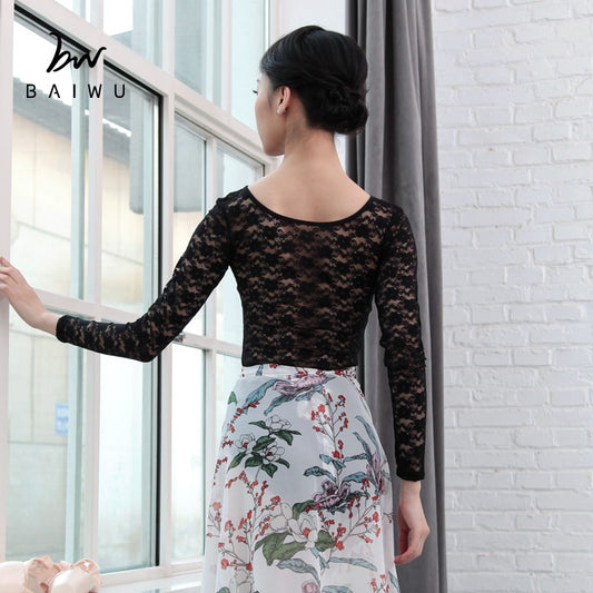 Lace Long Sleeve Ballet Leotard