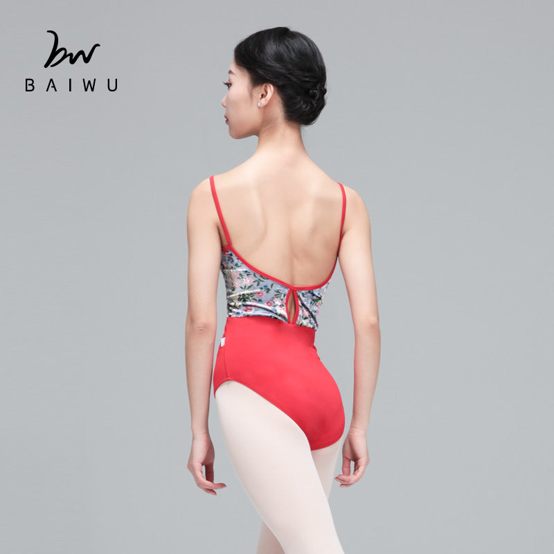 Water Drop Back Velvet Ballet Leotard