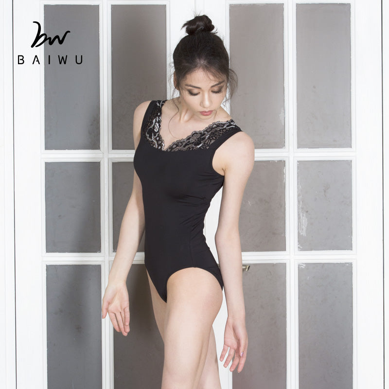 Sleeveless Lace Bardot Leotard