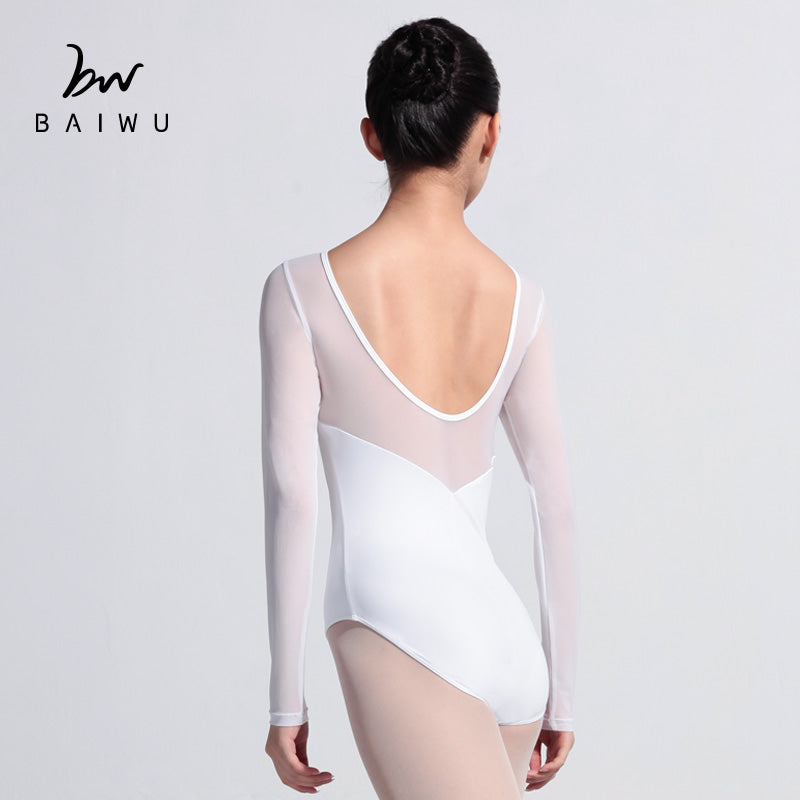 Mesh Long Sleeve Ballet Leotard